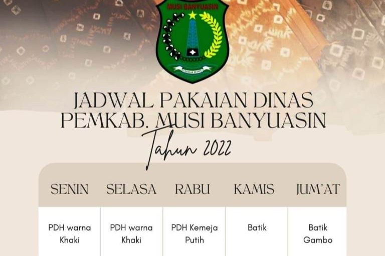 Jadwal Penggunaan Pakaian Dinas di Pemkab Muba