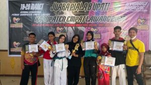 Atlet Taekwondo Kabupaten Banyuasin berhasil mendapatkan 6 Medali Emas dan 1 Medali Perungg pada Bupati Empat Lawang Cup yang digelar tanggal 18-20 Maret 2022. (foto : SMSI Sumsel)