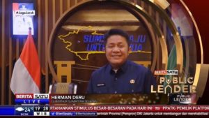 Gubernur Sumsel H Herman Deru Saat dapat penghargaan di Berita Satu Public Leader Awards 2022 diselenggarakan pada Jumat (18/03) malam, yang disiarkan secara langsung di Berita Satu News Channel.