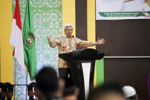 Wakil Gubernur Sumsel H Mawardi Yahya saat membuka Musyawarah Wilayah (Muswil) VII ICMI Organisasi Wilayah Sumsel yang digelar di Asrama Haji Palembang, sabtu 19 Maret 2022 siang.( Foto:Humas Pemprov Sumsel)