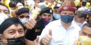 Ketua Umum Partai Golongan Karya, Airlangga Hartarto, melakukan kunjungan ke Kabupaten Banyuasin