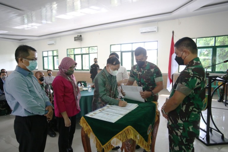 Tanda Tangan MoU dan MoA antara Universitas Bina Darma dengan Korem 044