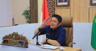 Gubernur Sumsel,Herman Deru saat virtual di Command Center Kantor Gubernur Sumsel,pada Hari Rabu 11 Mei 2022. (Foto: Humas Pemprov Sumsel)