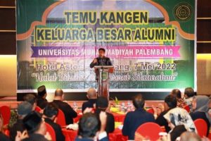 Gubernur Sumsel, Herman Deru, menghadiri acara Reuni Akbar dan Temu Kangen Alumni Universitas Muhammadiyah Palembang. (foto : Humas Pemprov Sumsel)