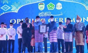 Gubernur Sumsel, Herman Deru saat Opening Ceremony Musabaqah Tilawatil Quran (MTQ) XXIX Provinsi Sumsel Tahun 2022, di halaman Griya Agung, Senin 23 Mei 2020. (Foto: Humas Pemprov Sumsel)
