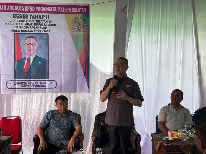 Anggota DPRD Sumsel dari Partai Gerindra, H. Saifudin Aswari Rivai, melaksanakan Reses di Kabupaten Lahat.
