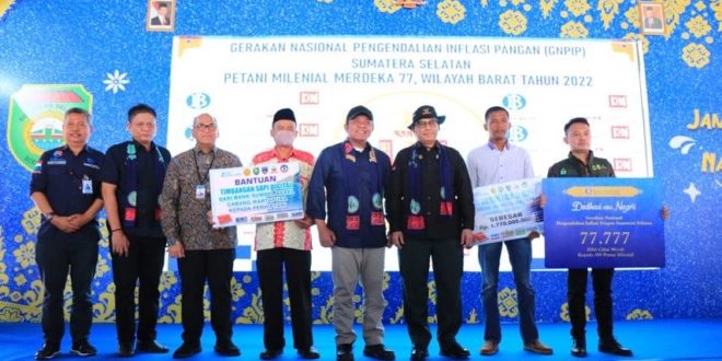 Gubernur Sumsel, Herman Deru, menghadiri Jambore Petani Milenial Nasional Wilayah Barat di Desa Tebing Sari Mulya, Kecamatan Belitang Madang Raya. (foto : Humas Pemprov Sumsel)