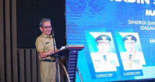 Sekretaris Daerah Provinsi Sumatera Selatan, Supriono, menghadiri Pengukuhan Dewan Pengurus KADIN Sumsel di Hotel Aryaduta, pada hari Senin tanggal 6 Februari 2023.