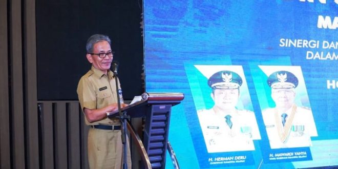 Sekretaris Daerah Provinsi Sumatera Selatan, Supriono, menghadiri Pengukuhan Dewan Pengurus KADIN Sumsel di Hotel Aryaduta, pada hari Senin tanggal 6 Februari 2023.