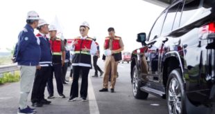 Ketua Dewan Perwakilan Rakyat Daerah (DPRD) Provinsi Sumatera Selatan (Sumsel), Hj. R.A. Anita Noeringhati, S.H., M.H., melakukan monitoring pembangunan jalan tol Indraprabu, hari Selasa tanggal 7 Februari 2023.