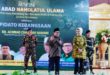 Ketua Pengurus Wilayah Nahdlatul Ulama (PWNU) Provinsi Sumatera Selatan, K.H. Amiruddin Nahrawi, bersama Ketua DPRD Sumsel, Hj. Anita Noeringhati, di Graha Bandara Insani dalam rangka Resepsi Satu Abad NU Tingkat Kota Palembang, hari Jum'at atnggal 17 Februari 2023.