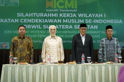 Ketua Dewan Perwakilan Rakyat Daerah (DPRD) Provinsi Sumatera Selatan (Sumsel), Hj. Anita Noeringhati, menghadiri Silaturahmi Kerja Wilayah (Silakwil) I Ikatan Cendikiawan Muslim Indonesia (ICMI) Organisasi Wilayah (Orwil) Sumsel