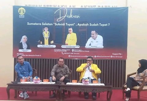Wakil Ketua DPRD Sumsel, Giri Ramanda N. Kiemas, menjadi narasumber pada Diskusi Sumatera Selatan Subsidi Tepat Apakah Sudah Tepat di Lantai III DPRD Sumsel tanggal 14 Maret 2023.
