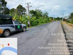 Petugas dari Dinas Perhubungan Kabupaten Musi Banyuasin sedang patroli. (foto : Humas Pemkab Muba)