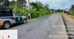 Petugas dari Dinas Perhubungan Kabupaten Musi Banyuasin sedang patroli. (foto : Humas Pemkab Muba)