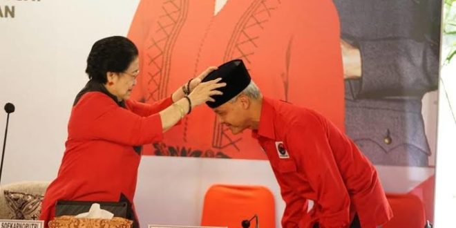 Ganjar Pranowo resmi diusung sebagai Bakal Calon Presiden Republik Indonesia oleh Partai Demokrasi Indonesia Perjuangan, Istana Batutulis, Bogor, Jawa Barat, hari Jumat tanggal 21 April 2023. (foto : musinews.id)