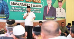 Pj. Bupati Kabupaten Muba, H. Apriyadi Mahmud, melakukan acara Serap Aspirasi Masyarakat dan Warga Kecamatan Sungai Keruh di Desa Gajah Mati, pada hari Rabu tanggal 3 Mei 2023.