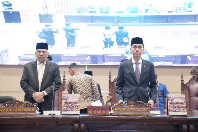 Wakil Ketua DPRD Sumsel, Muchendi Mahzareki, bersama Wakil Gubernur Sumsel, Mawardi Yahya, pada Rapat Paripurna ke LXIV Lanjutan dengan agenda Pandangan Umum Mengenai Raperda Tentang Pertanggungjawaban Pelaksanaan Anggaran Pendapatan Belanja Daerah (APBD) tahun 2022. Rapat tersebut dilaksanakan di Gedung Paripurna DPRD Provinsi Sumsel pada hari Jumat tanggal 9 Juni 2023.