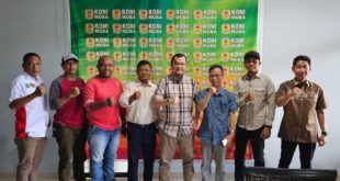 Ketua KONI Sumsel, Hendri Zainuddin, bersama pengurus KONI Kabupaten Musi Banyuasin, hari Selasa tanggal 13 Juni 2023.