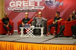 Gubernur Provinsi Sumatera Selatan, Herman Deru, menghadiri Kegiatan Meet and Greet dan Fun Football bersama Bintang Specs Indonesia di Fave Hotel, pada hari Minggu tanggal 21 Mei 2023.