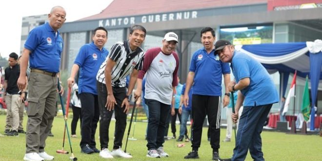 Gubernur Sumsel membuka secara resmi Pertandingan Gateball Gubernur Cup yang digelar di halaman Kantor Gubernur, pada hari Sabtu tanggal 27 Mei 2023.
