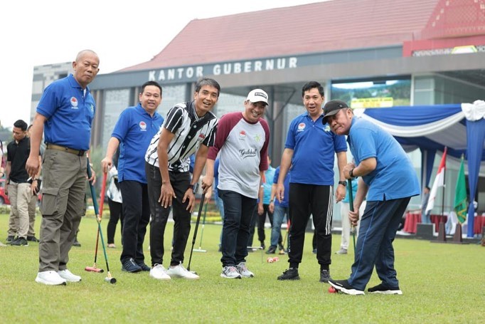 Gubernur Sumsel membuka secara resmi Pertandingan Gateball Gubernur Cup yang digelar di halaman Kantor Gubernur, pada hari Sabtu tanggal 27 Mei 2023.
