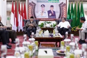 Pj. Bupati Kabupaten Musi Banyuasin, H. Apriyadi Mahmud, menerima kunjungan dari perwakilan SKK Migas pada hari Kamis tanggal 22 Juni 2023 di Guest House Griya Bumi Serasan Sekate, Sekayu. (foto : bekisarmedia.id/arba'a)