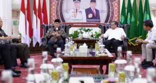 Pj. Bupati Kabupaten Musi Banyuasin, H. Apriyadi Mahmud, menerima kunjungan dari perwakilan SKK Migas pada hari Kamis tanggal 22 Juni 2023 di Guest House Griya Bumi Serasan Sekate, Sekayu. (foto : bekisarmedia.id/arba'a)