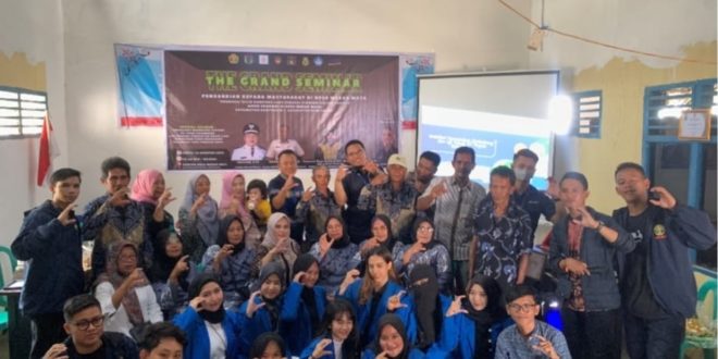 Peserta Kuliah Kerja Nyata (KKN) Tematik XXVII STISIPOL Candradimuka Palembang di Desa Merah Mata, Kecamatan Banyuasin I, Kabupaten Banyuasin. (foto : bekisarmedia.id/hairudin)