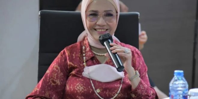 Hj. Anita Noeringhati, Ketua DPRD Provinsi Sumatera Selatan. (foto : SMSI Sumsel)