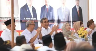 Sekretaris Jenderal (Sekjen) Partai Gerakan Indonesia Raya (Gerindra), Ahmad Muzani, menghadiri konsolidasi ribuan kader se Kabupaten Cilacap dan Banyumas, Provinsi Jawa Tengah, pada hari Rabu tanggal 30 Agustus 2023. (foto : SMSI)