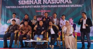 Seminar Nasional Dengan Tema Kriteria Calon Bupati Muba 2024 Pilihan Generasi Milenial di Aula Yayasan Rahmaniyah Sekayu, Sabtu (9/9/2023). (FOTO: KOMINFO MUBA).