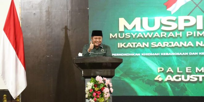 Gubernur Provinsi Sumatera Selatan, Herman Deru, menghadiri pembukaan Musyawarah Pimpinan Nasional (Muspimnas) ISNU di Ballroom Hotel Swarna Dwipa Palembang, pada hari Jum’at tanggal 4 Agustus 2023.