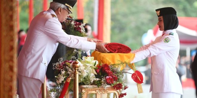 Upacara Penurunan bendera Peringatan Hari Ulang Tahun (HUT) Republik Indonesia ke 78 yang digelar di Griya Agung, pada hari Kamis sore tanggal 18 Agustus 2023, berlangsung sukses dengan Inspektur Upacara (Irup) yakni Wakil Gubernur (Wagub) Provinsi Sumatera Selatan (Sumsel), Mawardi Yahya.