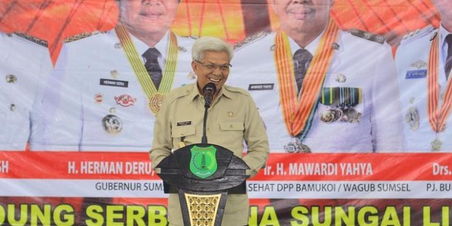 Wakil Gubernur Provinsi Sumatera Selatan, Mawardi Yahya, menghadiri Pelantikan Pengurus Badan Musyawarah Keluarga Ogan Ilir (BAMUKOI) Kabupaten Musi Banyuasin, hari Kamis tanggal 24 Agustus 2023.