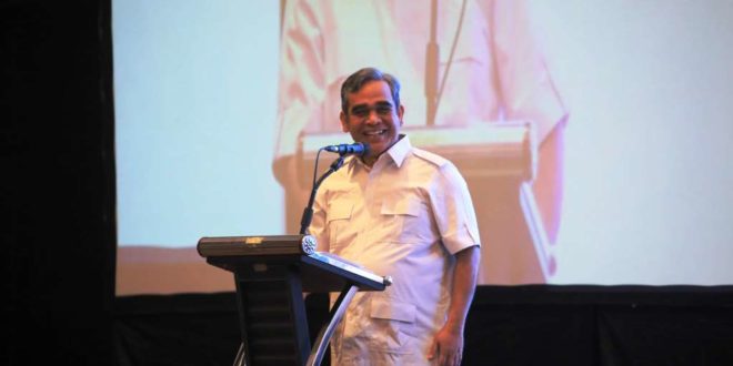 Sekretaris Jenderal (Sekjen) Partai Gerakan Indonesia Raya (Gerindra), Ahmad Muzani, menghadiri konsolidasi akbar kader Gerindra Banyuwangi, Situbondo, dan Bondowoso, pada hari Kamis malam  tanggal 5 Oktober 2023 di Banyuwangi, Jawa Timur.