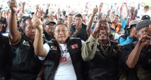 Ketua Umum Partai Kebangkitan Nusantara (PKN), Anas Urbaningrum, saat menghadiri acara Temu Kangen dengan Simpatisan, Kader, dan Masyarakat Kabupaten Musi Banyuasin. (foto : tvonenews.com)