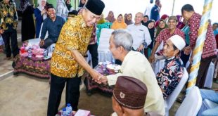 H. Apriyadi Mahmud bertemu dengan warga desa Macang Sakti, Kecamatan Sanga Desa, Kabupaten Musi Banyuasin, pada hari Rabu tanggal 31 Januari 2024. (foto : Arianto)