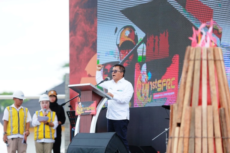 Sumatera Fire & Rescue Challenge 2024 resmi dibuka di Museum Batu Bara PT. Bukit Asam Tbk (PTBA), Kabupaten Muara Enim, hari Senin tanggal 19 Februari 2024. PTBA sebagai tuan rumah, mendukung penuh penyelenggaraan acara ini untuk meningkatkan kompetensi tim penyelamat. (foto : SMSI Sumsel)