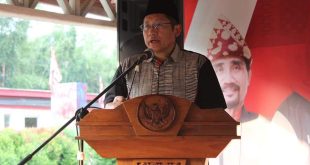 Anas Urbaningrum, Ketua Umum Pimpinan Nasional Partai Kebangkitan Nusantara, saat menghadiri acara Safari Ramadhan dan Sarasehan di Sekretariat Pimpinan Daerah PKN Provinsi Sumatera Selatan, di Jalan Soekarno-Hatta, Kelurahan Talang Kelapa, Kecamatan Alang-alang Lebar, Palembang, Minggu, 24 Maret 2024. (bekisarmedia.id/angga putra)