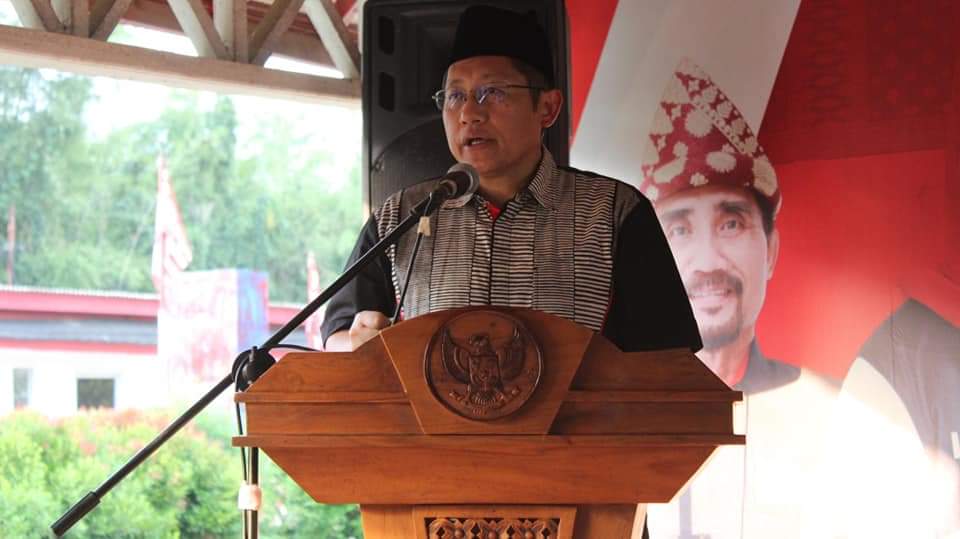 Anas Urbaningrum, Ketua Umum Pimpinan Nasional Partai Kebangkitan Nusantara, saat menghadiri acara Safari Ramadhan dan Sarasehan di Sekretariat Pimpinan Daerah PKN Provinsi Sumatera Selatan, di Jalan Soekarno-Hatta, Kelurahan Talang Kelapa, Kecamatan Alang-alang Lebar, Palembang, Minggu, 24 Maret 2024. (bekisarmedia.id/angga putra)