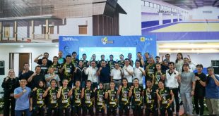 Skuad Jakarta Elektrik PLN yang akan mengikuti Kompetisi Bola Voli Indonesia, Proliga Tahun 2024. (Tri Ricki Yakub)