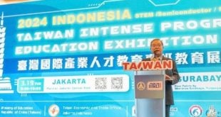Kepala Perwakilan TETO John C. Chen saat menyampaikan kata sambutan pada Pameran Pendidikan "Taiwan Intense Program" di Hotel Pullman Jakarta pada 19 Maret 2024 (Foto: TETO Jakarta)