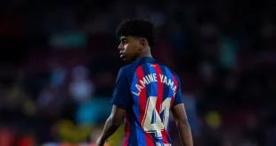 Lamine Yamal saat mendapatkan debut di tim senior Barcelona pada usia 15 tahun, hari Minggu tanggal 30 April 2023 dini hari WIB. (foto : Dok. FC Barcelona)