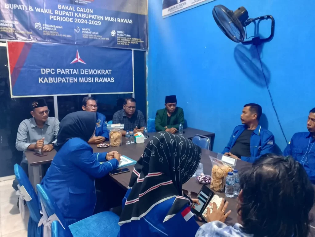 Dian Prasetio mendatangi DPC Partai Demokrat Kabupaten Musi Rawas pada hari Kamis tanggal 25 April 2024. (bekisarmedia.id/yp)