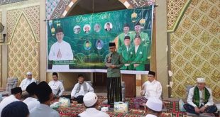 Ratu Dewa saat saat memberikan sambutan pada acara doa tahlil warga NU dan buka bersama Pengurus Cabang NU (PCNU), Badan Otonom (Banom), Lembaga, Majelis Wakil Cabang (MWC), dan Ranting NU se kota Palembang, di Pondok Pesantren (Ponpes) Aulia Cendekia Palembanh, hari Selasa tanggal 2 April 2024. (bekisarmedia.id/ram syahfutro)