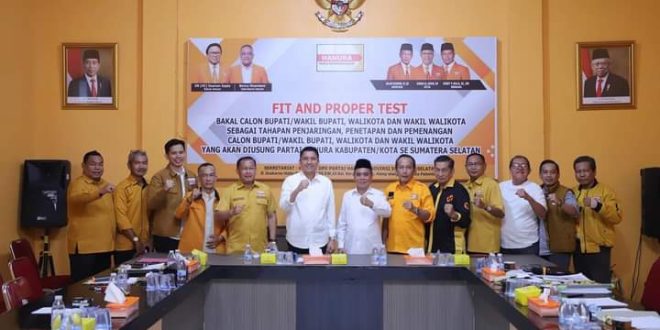 Bakal Calon Bupati dan Calon Wakil Bupati Kabupaten Ogan Ilir Periode 2024-2029, Panca Wijaya Akbar dan Ardani, hari Senin tanggal 27 Mei 2024, melakukan silaturahmi ke Kantor Dewan Pimpinan Daerah (DPD) Partai Hati Nurani Rakyat (HANURA) Provinsi Sumatera Selatan. (bekisarmedia.id/oyong hairudin)