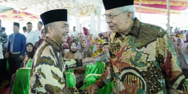 Bakal Calon Gubernur Provinsi Sumatera Selatan, Mawardi Yahya, bertemu H. Apriyadi Mahmud, di Desa Layan, Kecamatan Jirak Jaya, hari Selasa tanggal 21 Mei 2024. (bekisarmedia.id/eka sahputra)