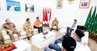 Pj. Bupati Kabupaten Musi Banyuasin (Muba), Sandi Fahlepi, menerima Pengurus Ikatan Keluarga Minang (IKM) Kabupaten Muba, di Ruang Rapat Audiensi Bupati Muba, hari Selasa tanggal 21 Mei 2024. (Bekisar Media / Eka Sahputra)