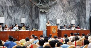 Sekretaris Jenderal Dewan Pimpinan Pusat Partai Gerakan Indonesia Raya, Ahmad Muzani, saat menghadiri Seminar Nasional Fraksi Partai Gerindra Komisi IV di Dewan Perwakilan Rakyat (DPR) Republik Indonesia (RI), di kompleks Parlemen, Senayan, Jakarta, hari Selasa tanggal 25 Juni 2024. (Bekisar Media / Partai DPP Gerindra)